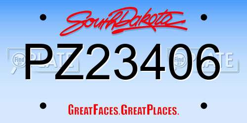 PZ23406 South Dakota License Plate