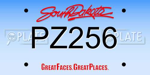 PZ256 South Dakota License Plate