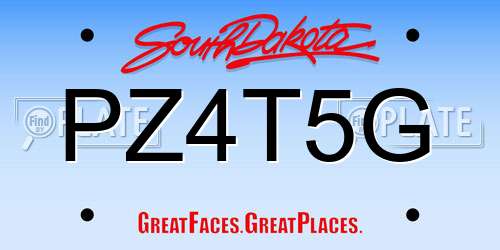 PZ4T5G South Dakota License Plate
