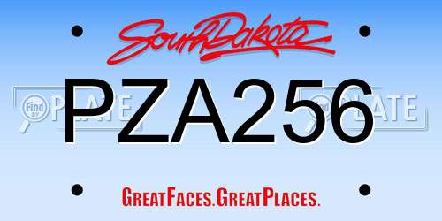 PZA256 South Dakota License Plate