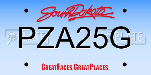 PZA25G South Dakota License Plate