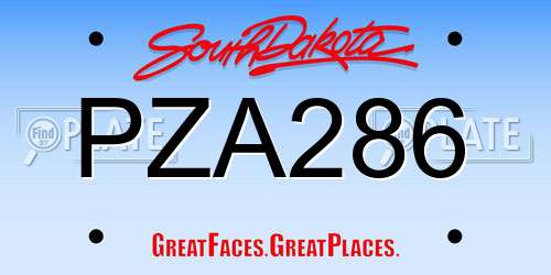 PZA286 South Dakota License Plate