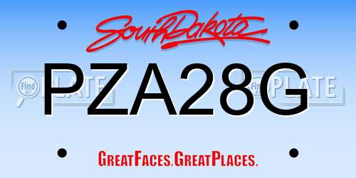 PZA28G South Dakota License Plate