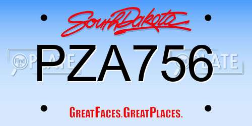 PZA756 South Dakota License Plate