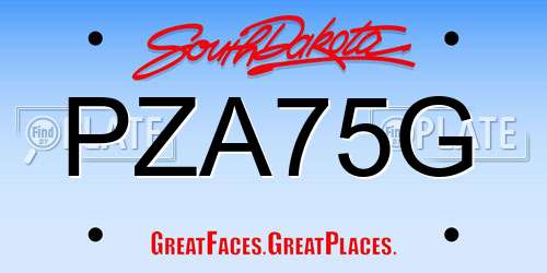 PZA75G South Dakota License Plate