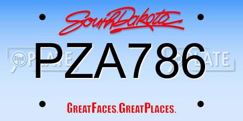 PZA786 South Dakota License Plate