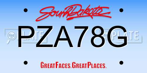 PZA78G South Dakota License Plate