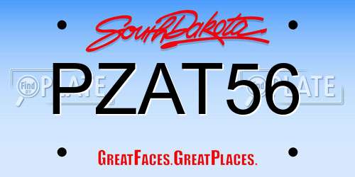 PZAT56 South Dakota License Plate