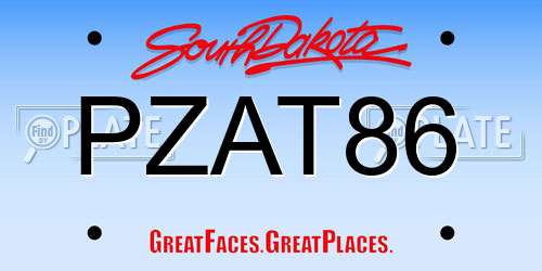 PZAT86 South Dakota License Plate
