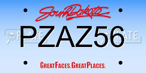 PZAZ56 South Dakota License Plate