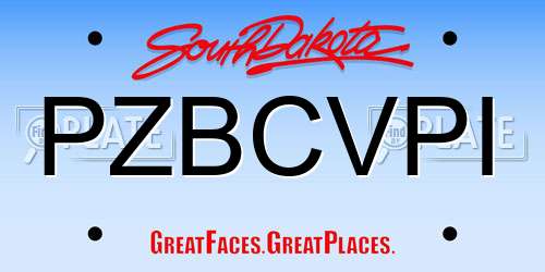 PZBCVPI South Dakota License Plate