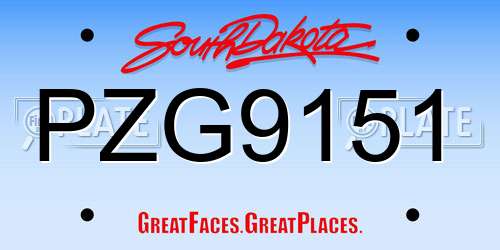 PZG9151 South Dakota License Plate