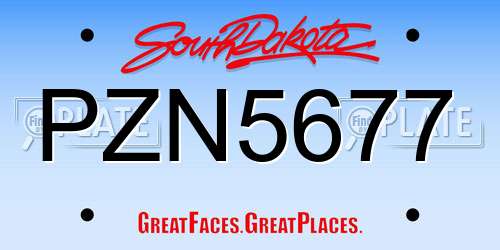 PZN5677 South Dakota License Plate