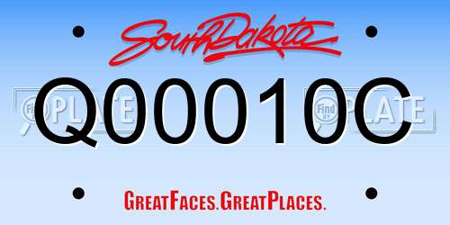 Q00010C South Dakota License Plate