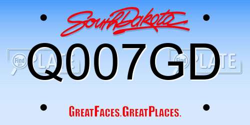 Q007GD South Dakota License Plate