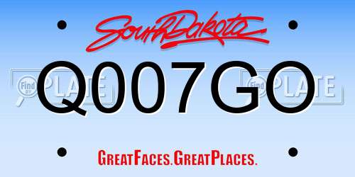 Q007GO South Dakota License Plate