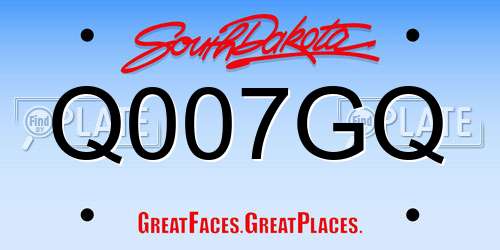 Q007GQ South Dakota License Plate