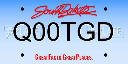 Q00TGD South Dakota License Plate
