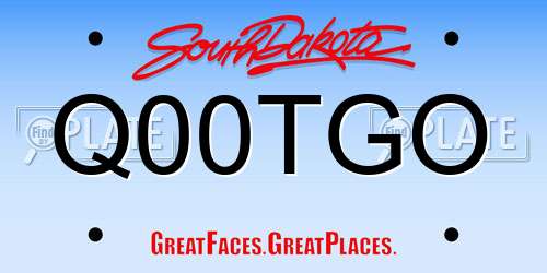 Q00TGO South Dakota License Plate