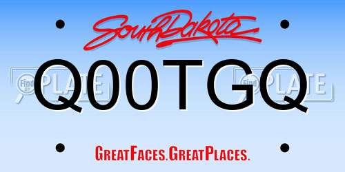 Q00TGQ South Dakota License Plate
