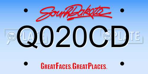 Q020CD South Dakota License Plate