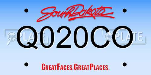 Q020CO South Dakota License Plate