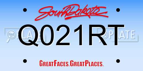 Q021RT South Dakota License Plate
