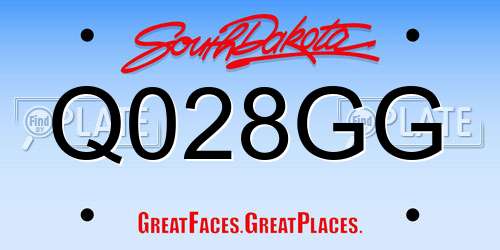 Q028GG South Dakota License Plate