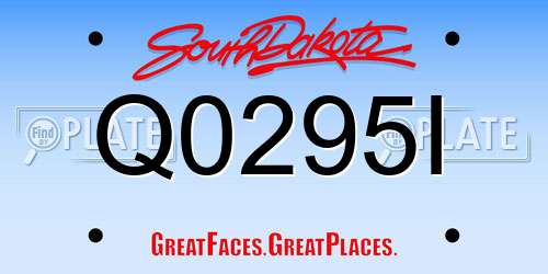 Q0295I South Dakota License Plate