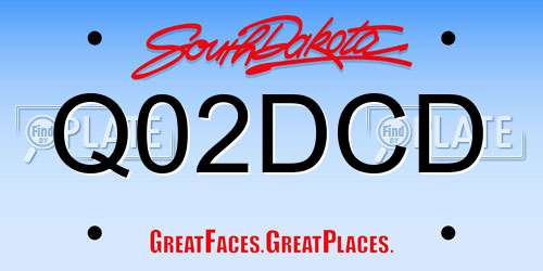 Q02DCD South Dakota License Plate