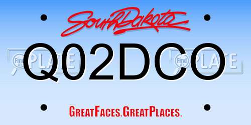 Q02DCO South Dakota License Plate
