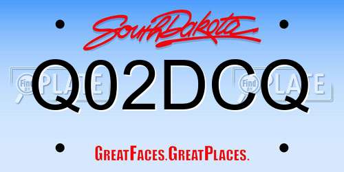 Q02DCQ South Dakota License Plate