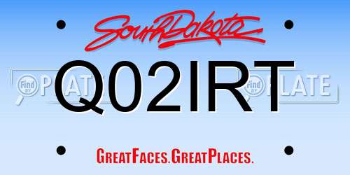 Q02IRT South Dakota License Plate