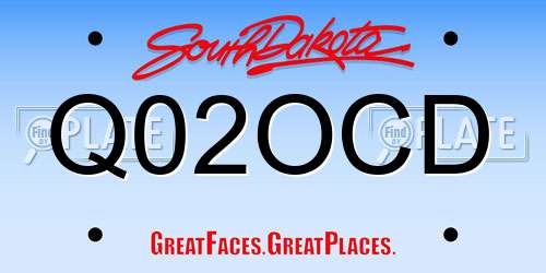 Q02OCD South Dakota License Plate