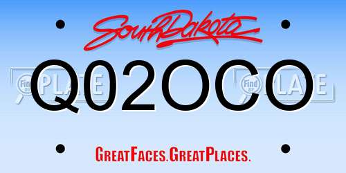 Q02OCO South Dakota License Plate