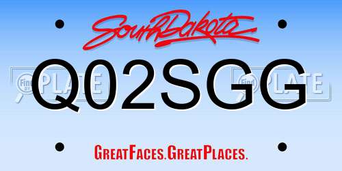 Q02SGG South Dakota License Plate