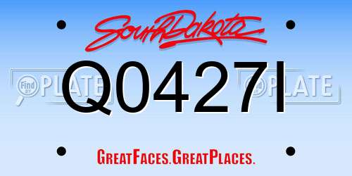 Q0427I South Dakota License Plate