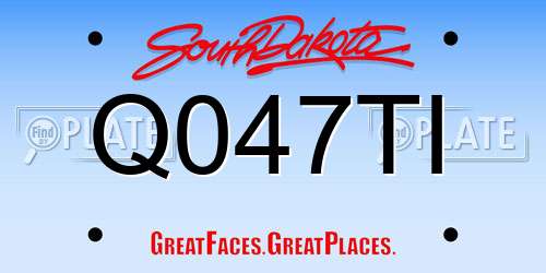 Q047TI South Dakota License Plate