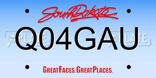 Q04GAU South Dakota License Plate
