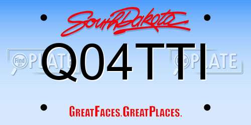 Q04TTI South Dakota License Plate