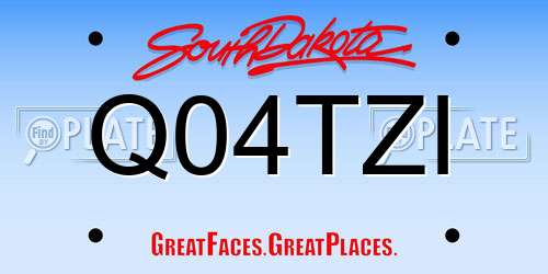 Q04TZI South Dakota License Plate