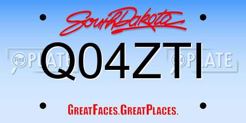 Q04ZTI South Dakota License Plate