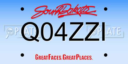 Q04ZZI South Dakota License Plate