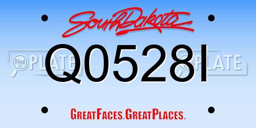 Q0528I South Dakota License Plate