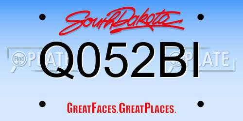 Q052BI South Dakota License Plate
