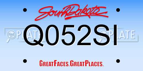 Q052SI South Dakota License Plate