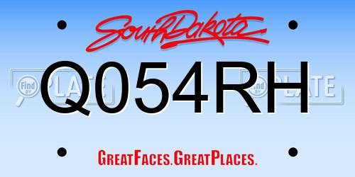 Q054RH South Dakota License Plate