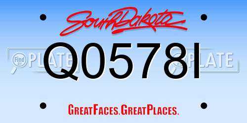 Q0578I South Dakota License Plate