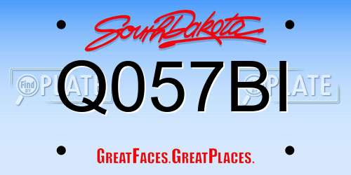Q057BI South Dakota License Plate