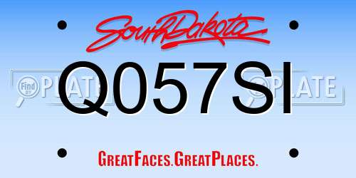 Q057SI South Dakota License Plate